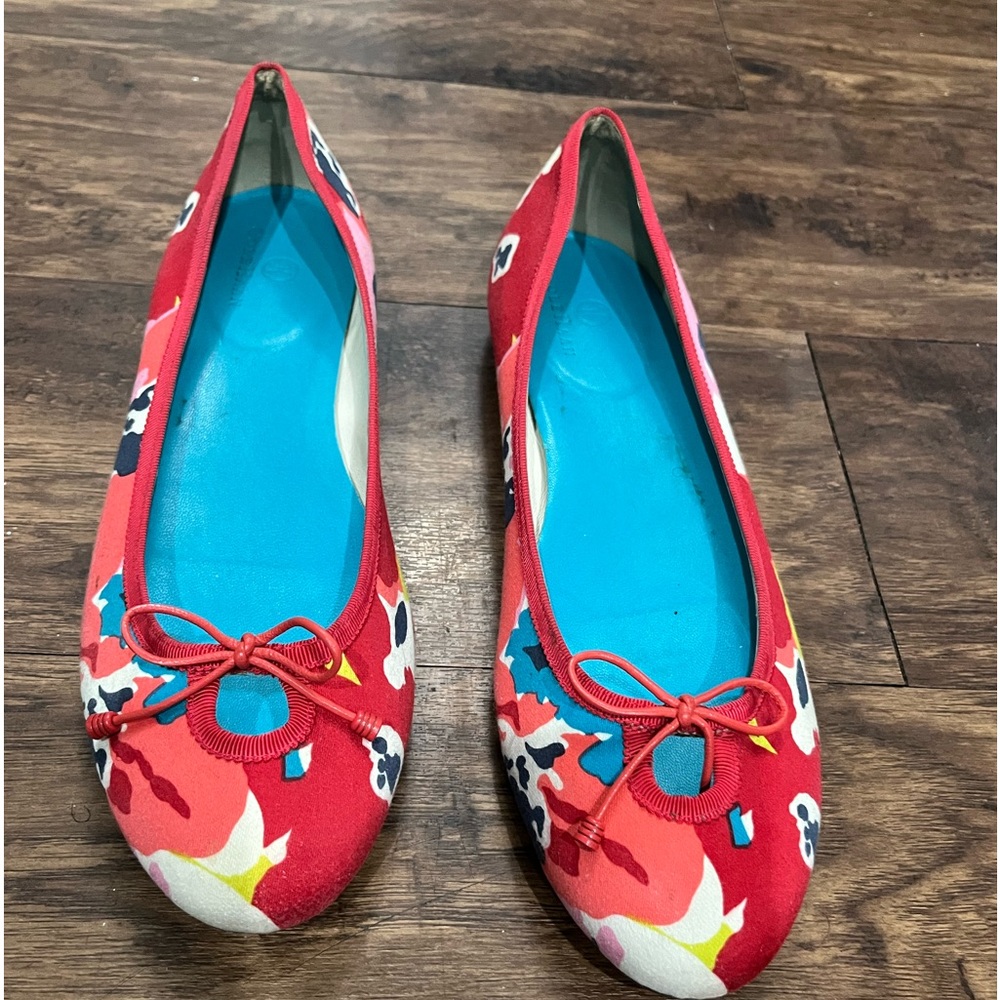 Cole Haan Red Floral Ballet Flats Sz.‎ 8